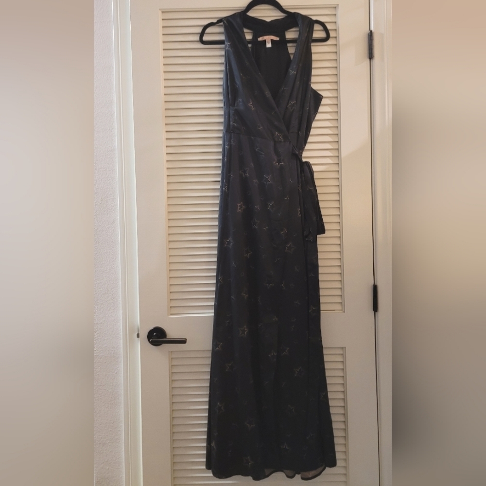 Hutch - (Plus-Size) Starry Night Star Print Wrap Evening Maxi Dress